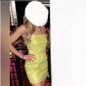 Green croc mini dress